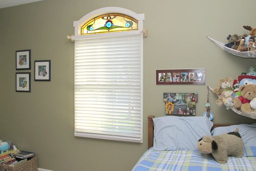Custom Made Arched Stained Glass Bedroom Window