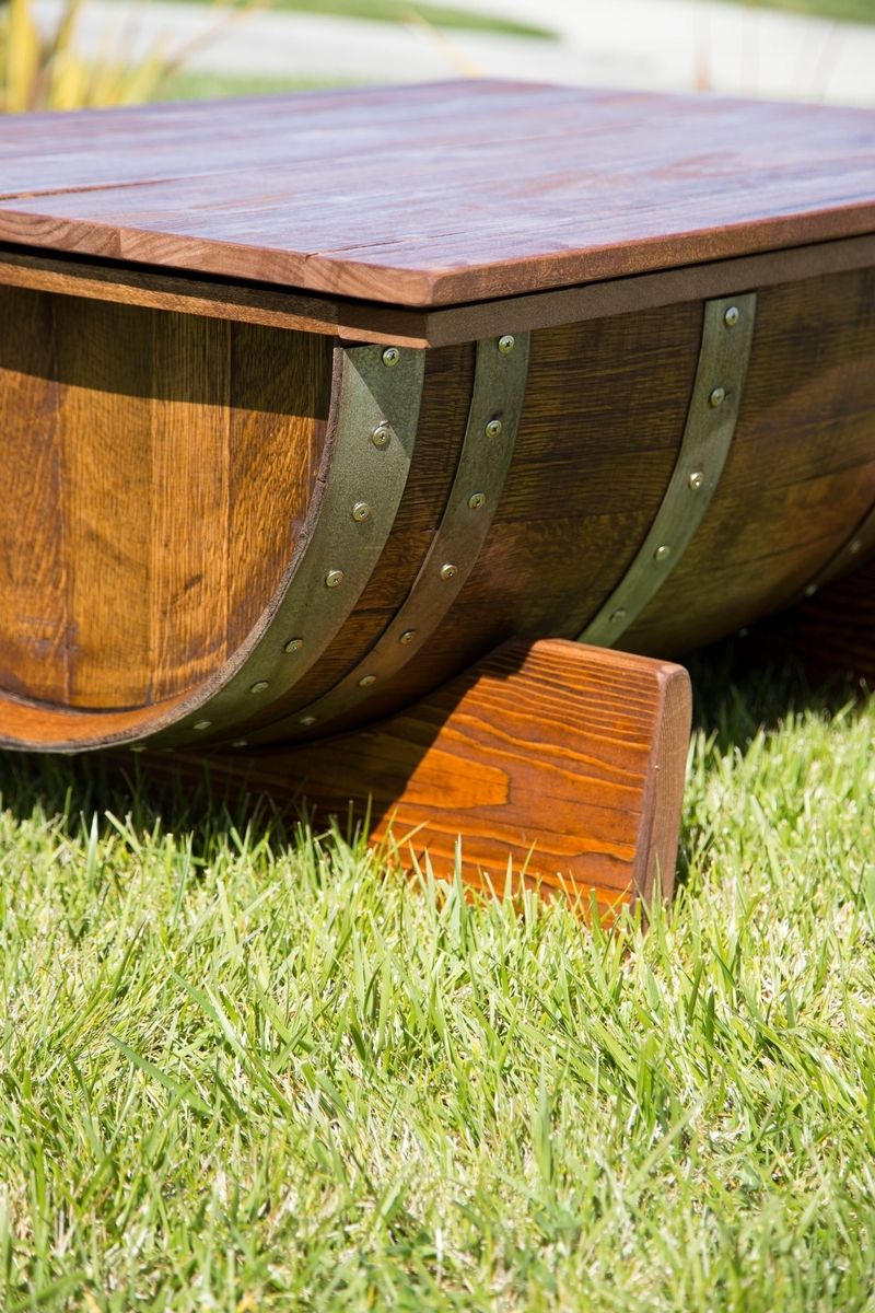 Custom Made Wine Barrel Coffee Table by By Gordon Living