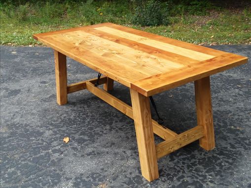 Custom Made Expandable Reclaimed Wood Farmhouse Dining Table With Turnbuckles