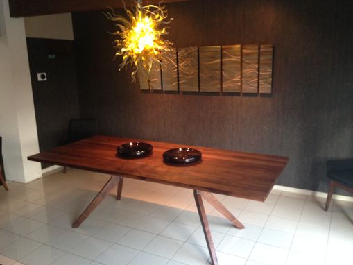 Custom Made 8'-0 Walnut Dining Table With Wood Base