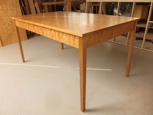 Custom Made Shaker / Mid Century Modern Figured Cherry Dining Table / Desk