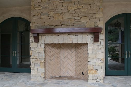 Custom Made Outdoor Fireplace Mantle