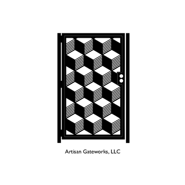Custom Made Artistic Steel Gate - Staggered Cube Gate - Metal Art - Artistic Steel Panel - Geometric Gate