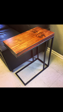 Custom Made The Dandy Industrial Rustic Iron And Pine End Table Steel Patina Modern