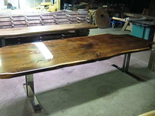 Custom Made Black Walnut Live Edge Slab Table