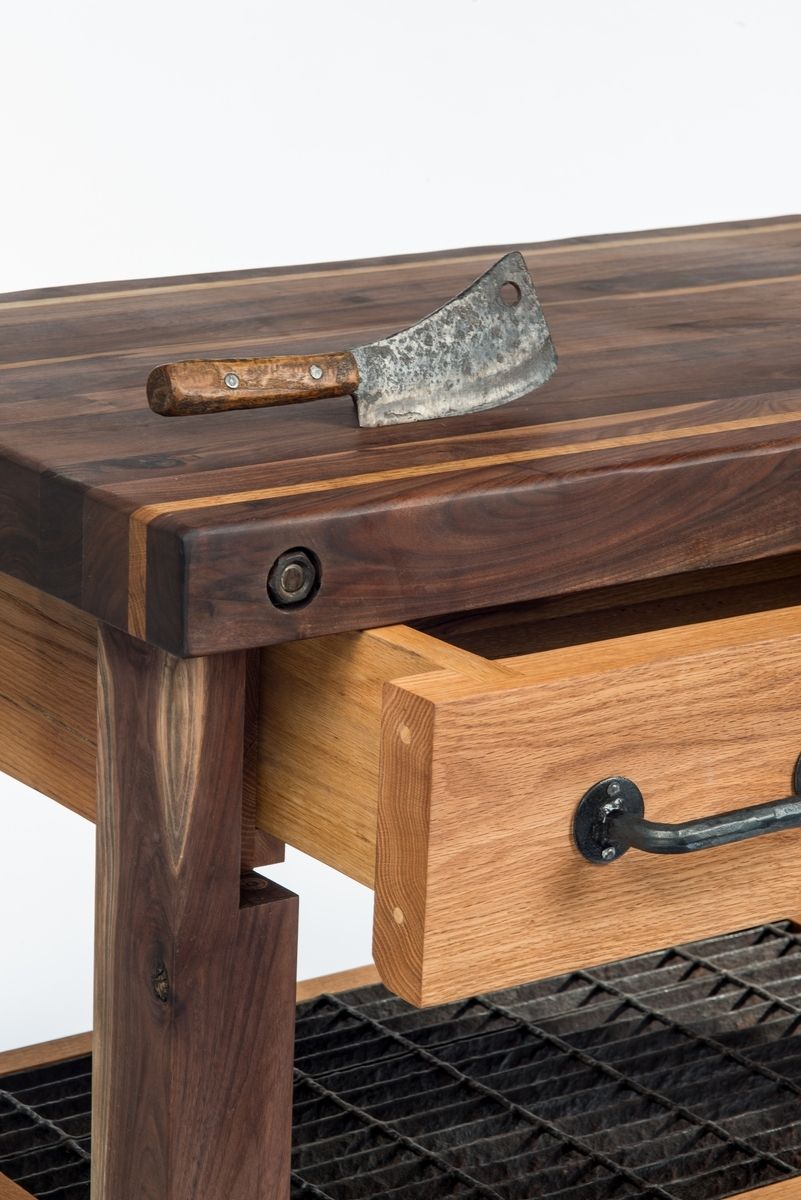 hand crafted walnut and oak lineberry factory cart butcher s block