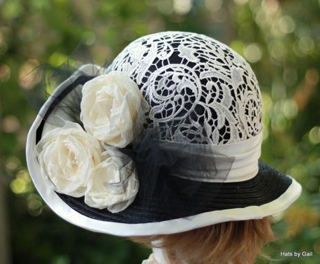 Custom Made Womens Wide Brim Fancy Straw Summer Hat Downton Abbey Style