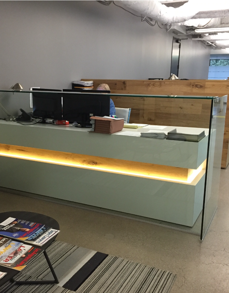 A Custom White Lacquer Reception Desk Made To Order From A Custom White Lacquer Reception Desk Made To Order From Ironwood Furniture Studio Custommade Com