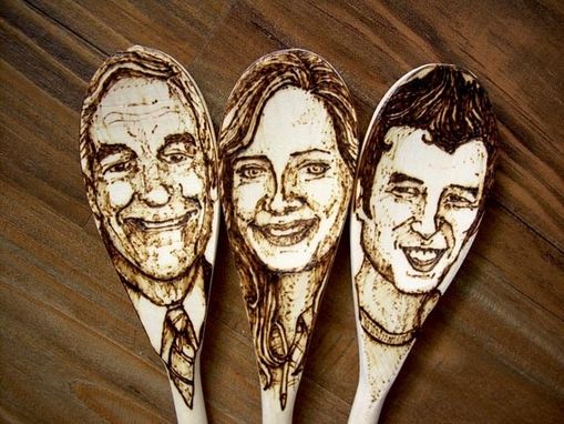 Custom Made Family Portrait Wooden Spoons
