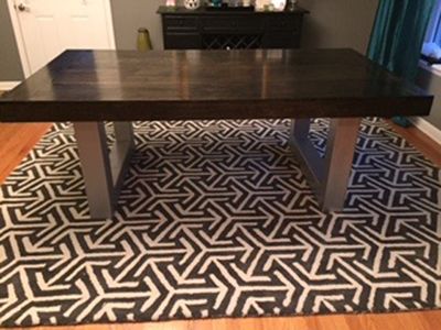 Custom Made Steel And Wood Dining Table