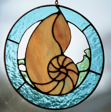 Custom Made Nautilis Round Stained Glass Window