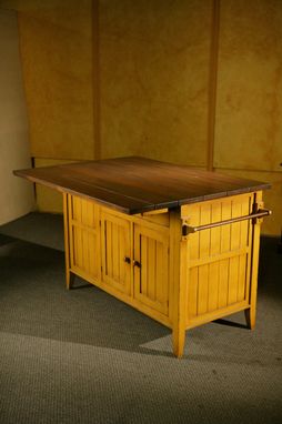 Hand Made Kitchen Island Mustard Base With Antique Walnut 