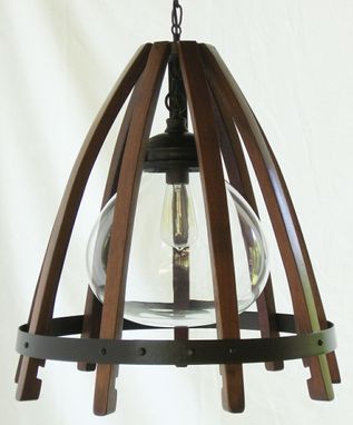Custom Made Medusa, Recycled Wine Barrel Chandelier, Ceiling Pendant Light