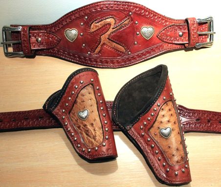 Custom Made Matching Holsters And Chinks With Real Ostrich Inserts