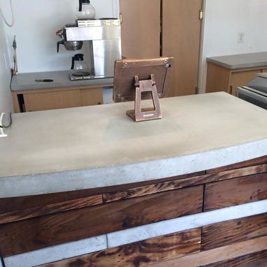 Custom Made Reclaimed Wood And Concrete Reception Desk