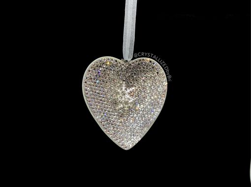Custom Made Crystallized Heart Snowflake Love Marriage Ornament Bling Genuine European Crystals Bedazzled