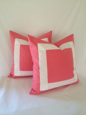 Custom Made Pink Cotton With White Ribbon Pillow Cover