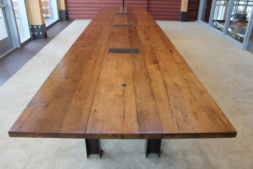 Custom Made Rustic Reclaimed Oak Custom Conference Table
