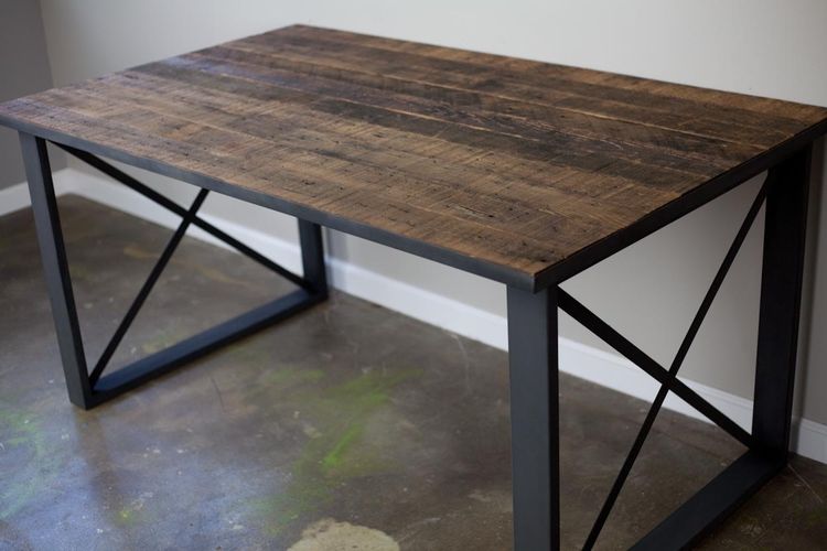A Hand Made Reclaimed Wood Dining Table Desk Distressed A Hand Made Reclaimed Wood Dining Table Desk Distressed Industrial Rustic Farmhouse To Order From Combine 9 Custommade Com