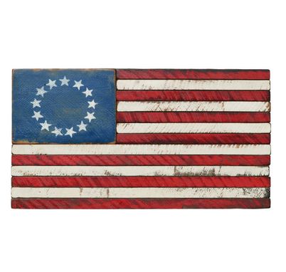 Custom Made Solid Wood Rustic American Flag 40