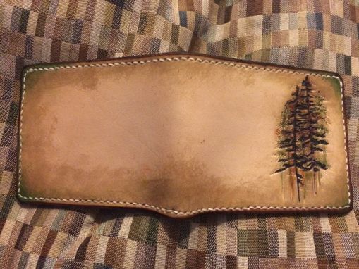 Custom Made Pine Tree Outdoor Rustic Leather Wallet