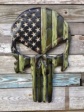 Custom Made American Flag Skull