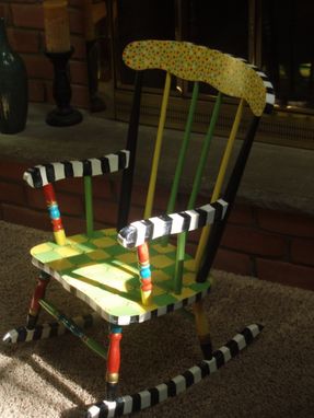 Custom Made Hand Painted Child's Rocking Chair - Custom