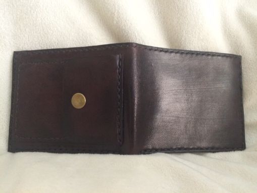 Custom Made Mens Leather Dress Wallet With Outside Coin/Card Pocket
