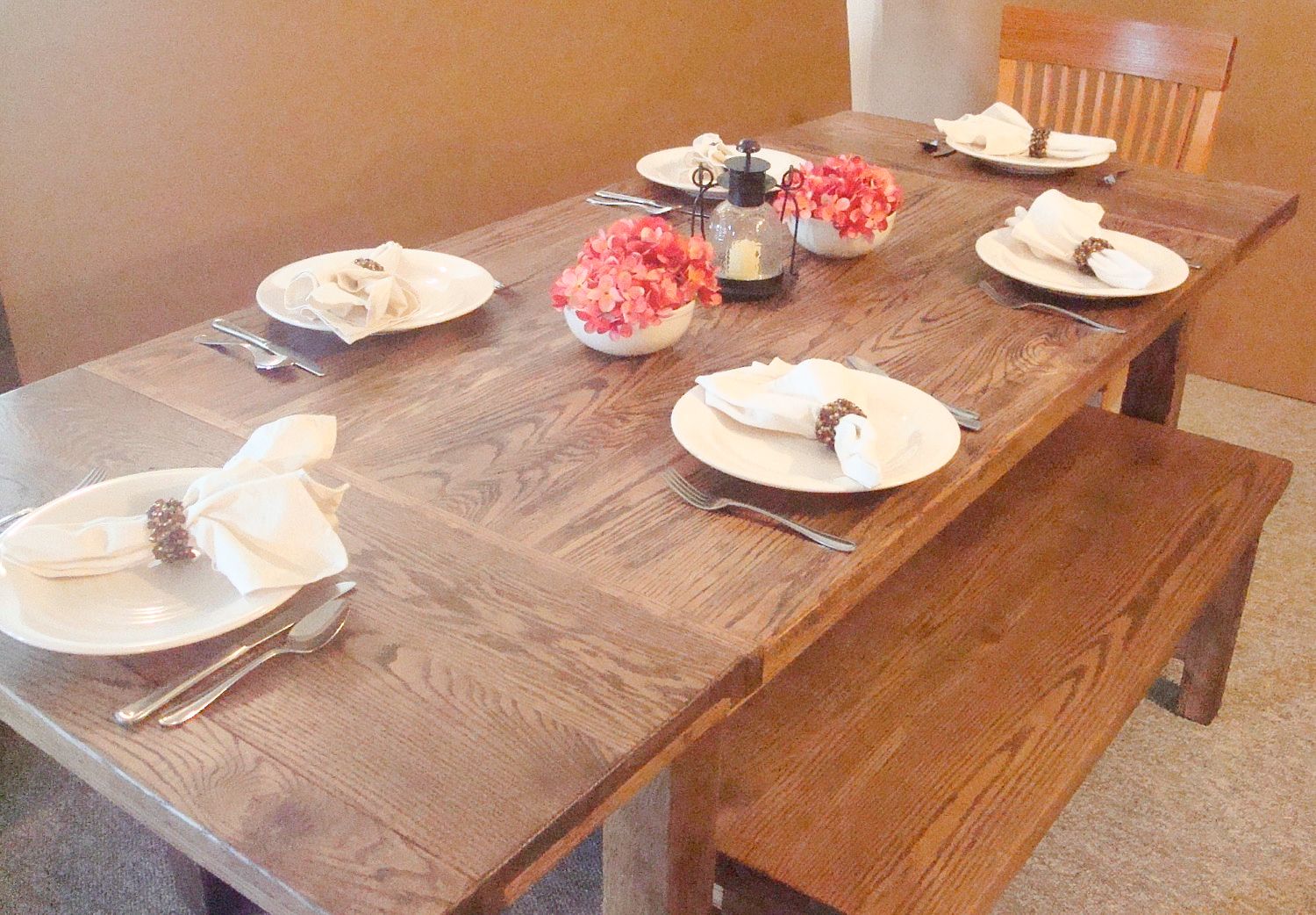 Buy Hand Made Harvest Table And Benches With Extensions, made to order