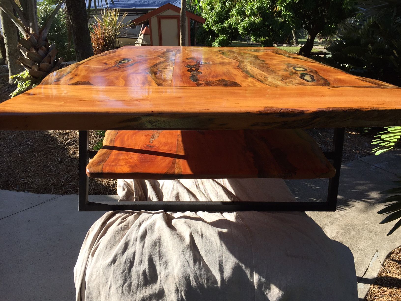Hand Crafted Florida Mahogany Coffee Table by Bear Clan Woodworking