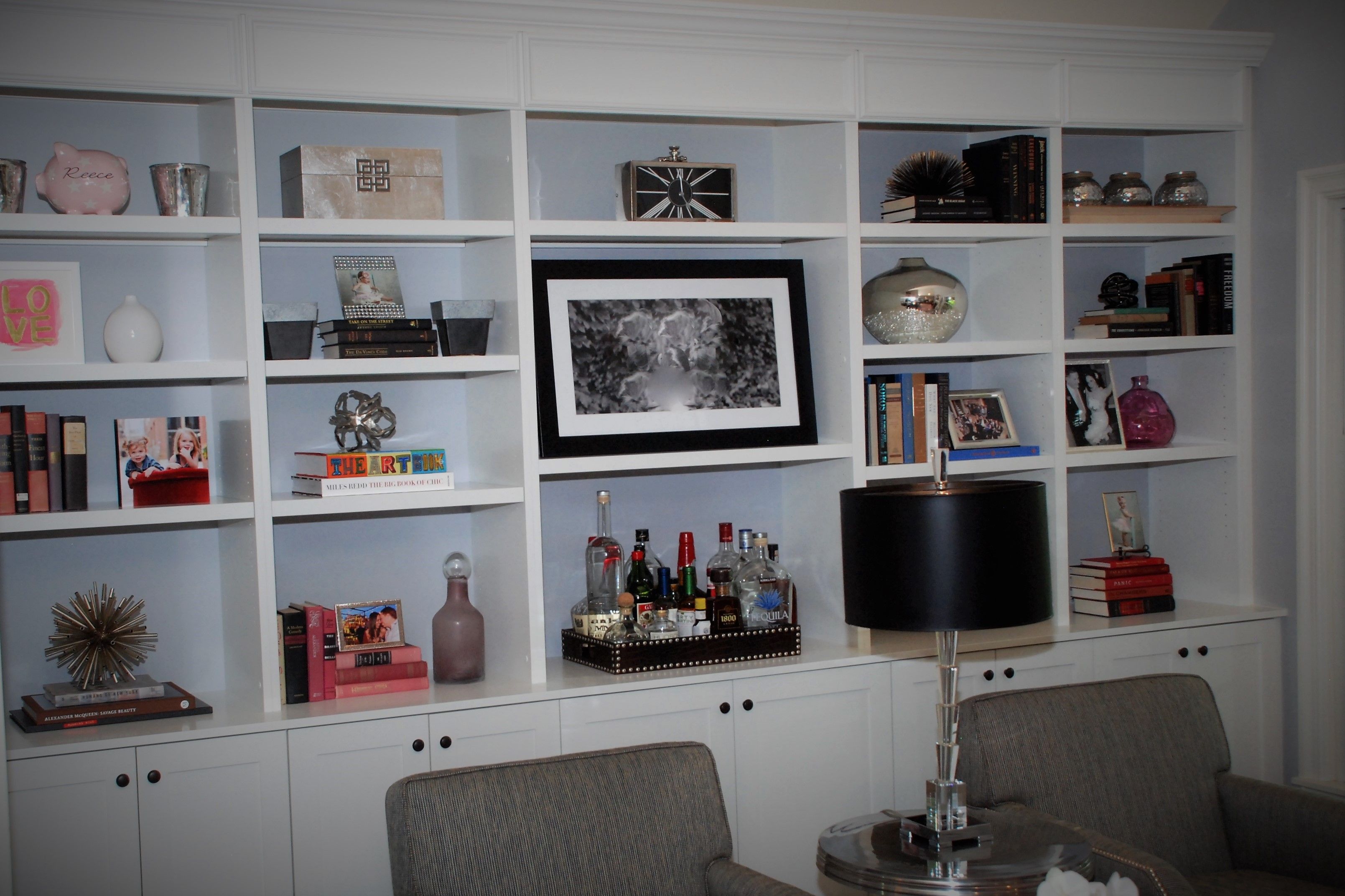Custom Made Modern Bookcase In White by Belak Woodworking LLC