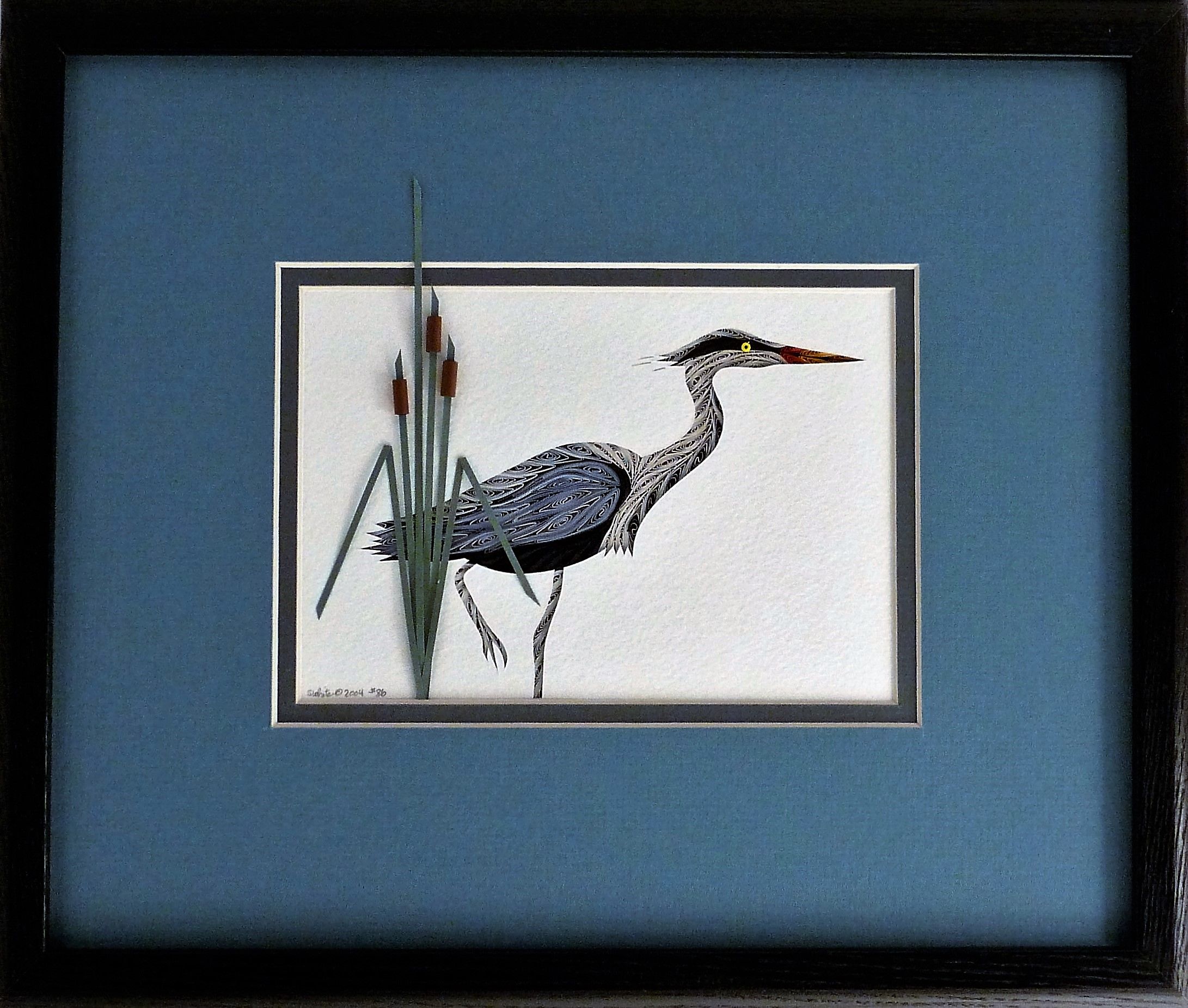 Buy Hand Crafted Blue Herons Quilled Framed Wall Art New Hampshire