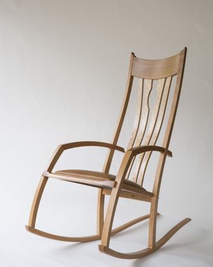 Custom Made Scandinavian Style Rocking Chair With Long Elegant Rockers