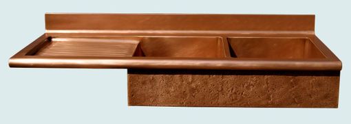 Custom Made Copper Sink With Drainboard & Splash