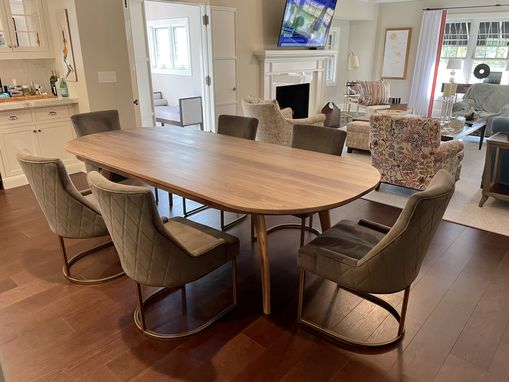 Custom Made Solid Walnut Dining Table With Curved Legs