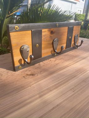 Custom Made Cedar Woor And Metal Rustic Hangers Coat Rack