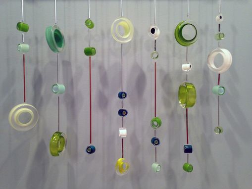 Custom Made Glass Circles, Hanging Sculpture