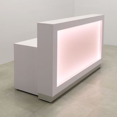 Custom Made Custom Modern Reception Desk - Vegas Desk With Light Box