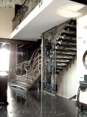 Custom Made Metal Staircase And Railing.