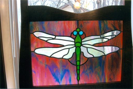 Custom Made Dragonfly Stained Glass