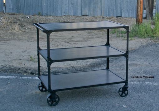 Custom Made Vintage Industrial/Mid Century Modern Cart (Bar Cart, Service Cart). Urban. Handmade