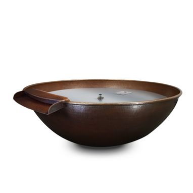 Custom Made 30 Inch Taza Moreno Hand Hammered Copper Fire And Water Bowl