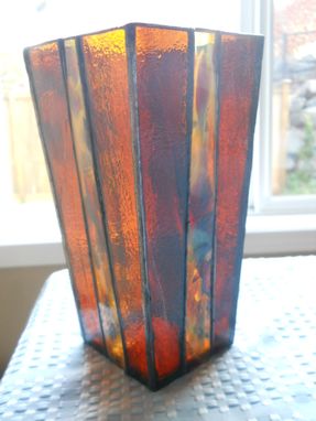 Custom Made Brown Stained Glass Vase