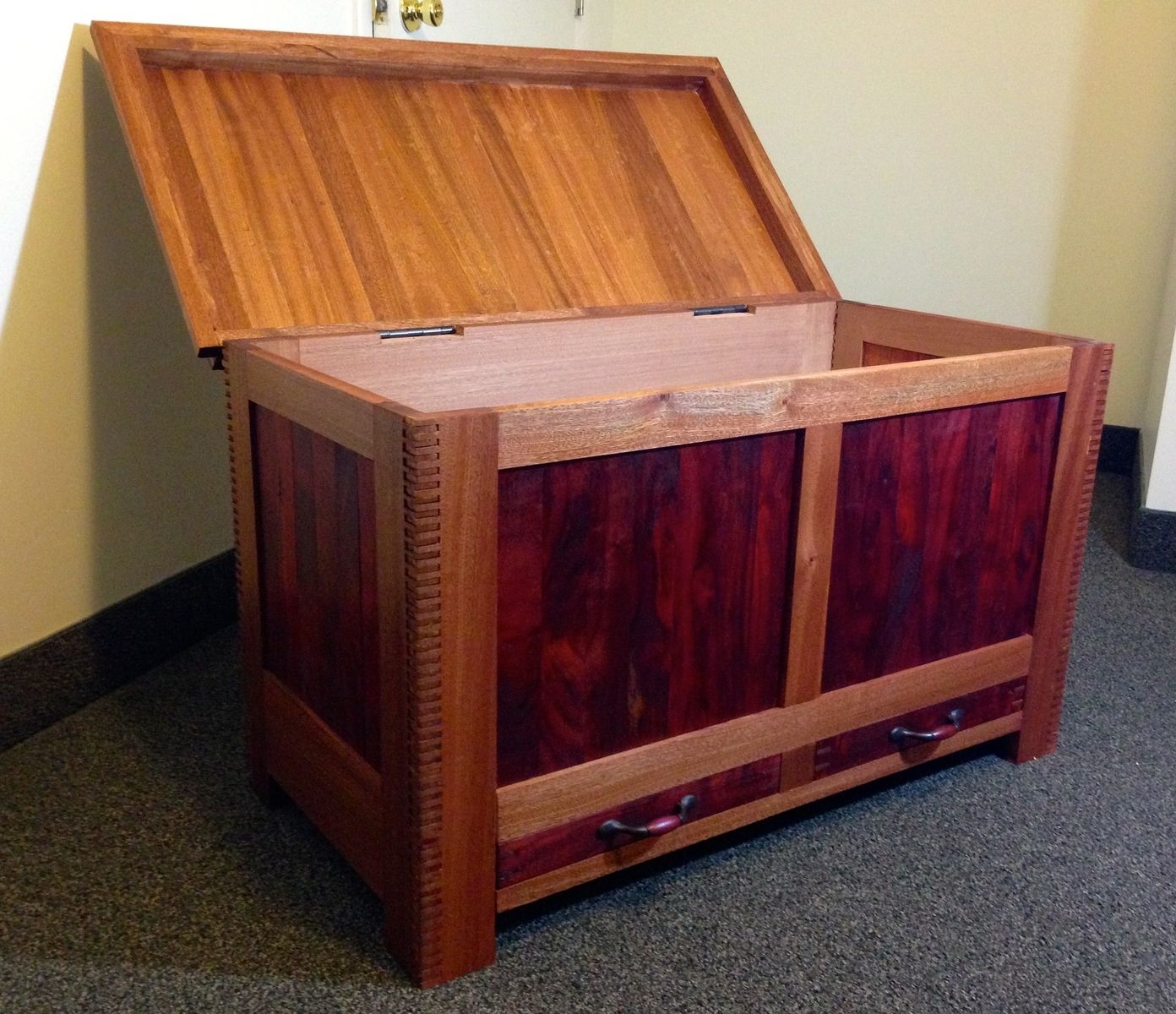 Custom Mahogany Blanket Chest by Shawn's Woodworking