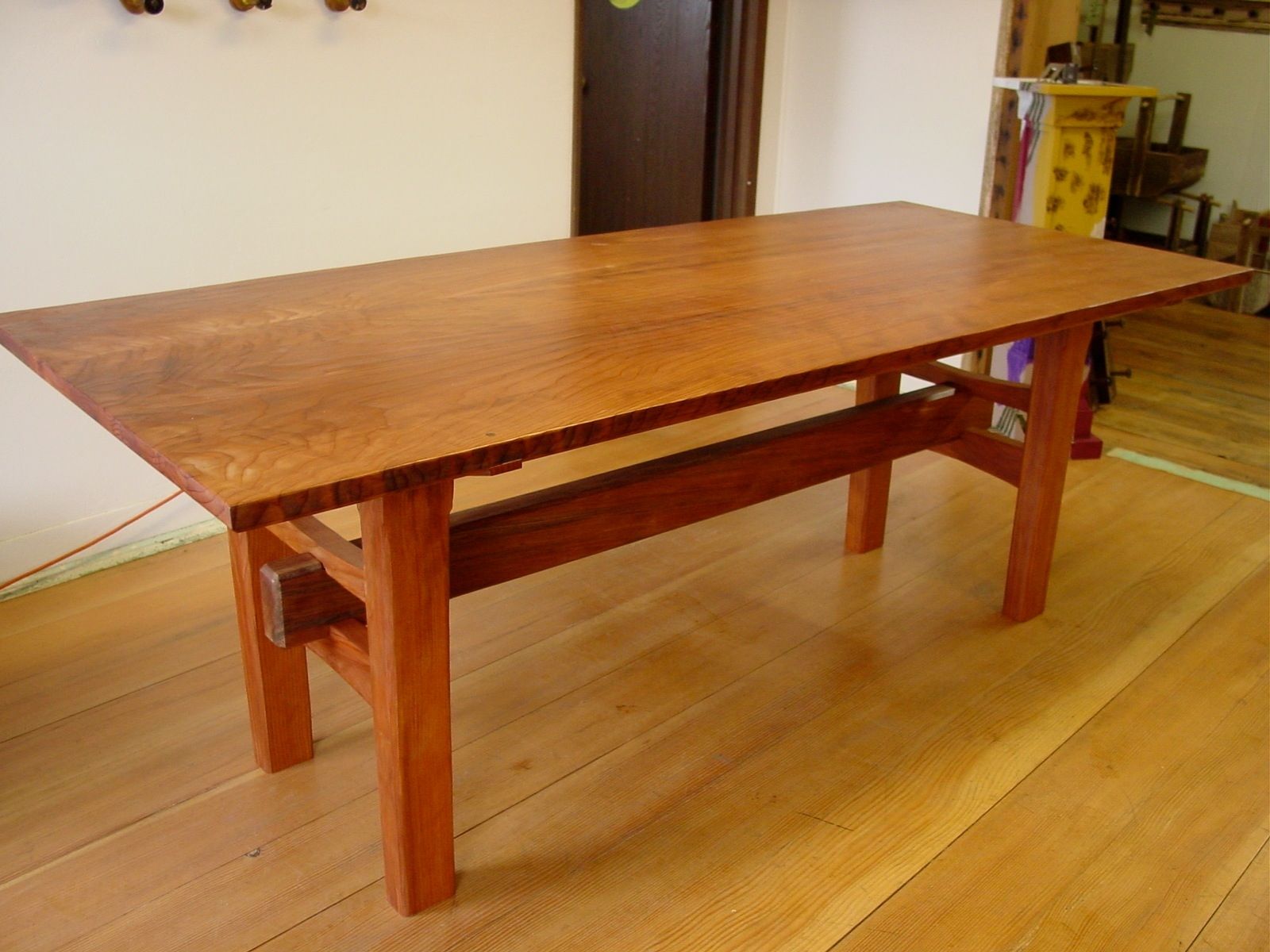 Handmade Redwood Table With Japanese Joinery by Heritage 