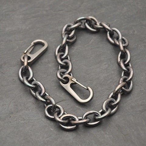 Custom Made Wallet Chain - Black Or Silver Steel - Heavy Duty