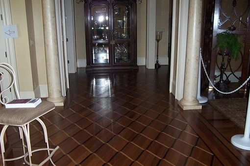 Custom Made Custom Hardwood Floors .  Brazilian Cherry ,  Wenge ,  Ash.