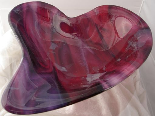 Custom Made Fused Glass Heart Bowl