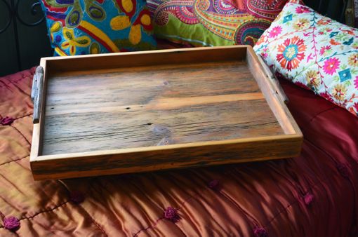 Custom Made Breakfast Tray Made From Rustic Reclaimed Wood