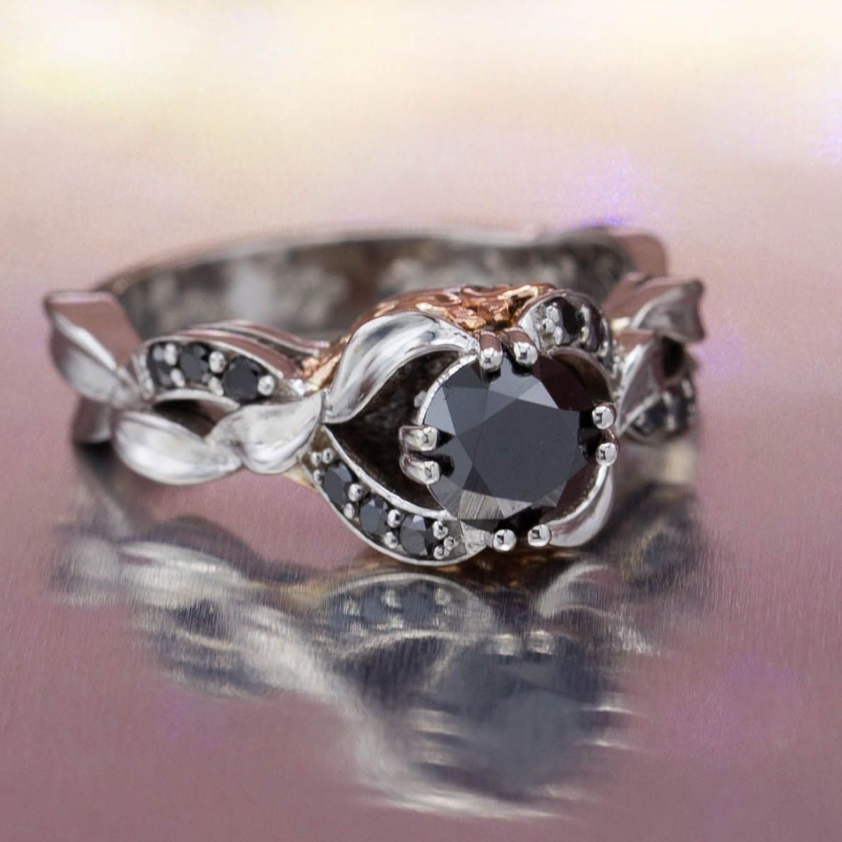Black diamond engagement ring set Clearance